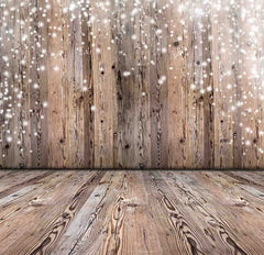 Abstract Nature Wood Wall And Floor With Snow Sparkle Backdrop For Baby Photo Shopbackdrop