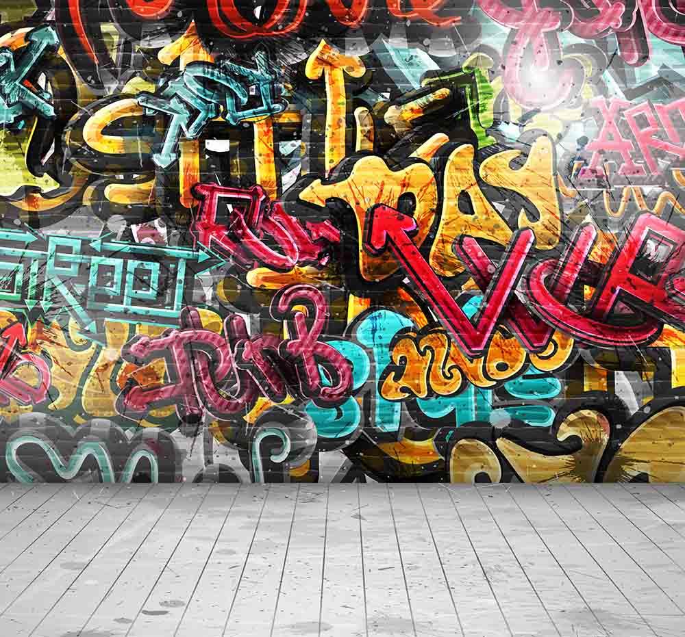 Wall Art Print  Cityscape: Gigant Size Graffiti Wallpaper
