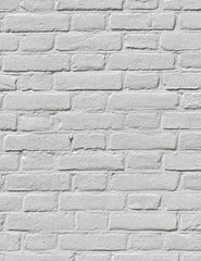 Retro White Brick Wall With Wood Floor Mat Texture Backdrop For Photography  Q-0130 - 5'WX6.5'H(1.5MX2M) / Wrinkle Free Cloth